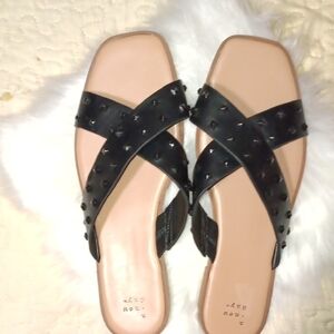 A NEW DAY- Black Studded Sandals